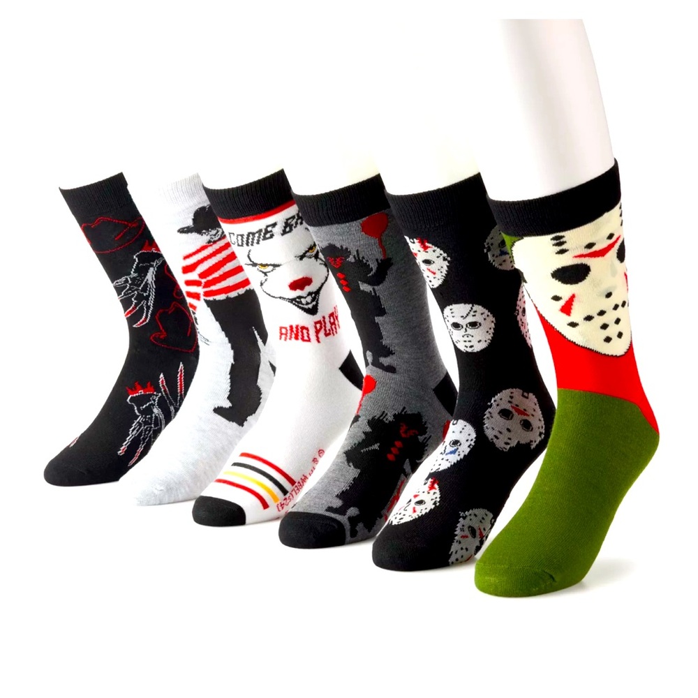 Horror Men's Character 6-pack Variety Socks